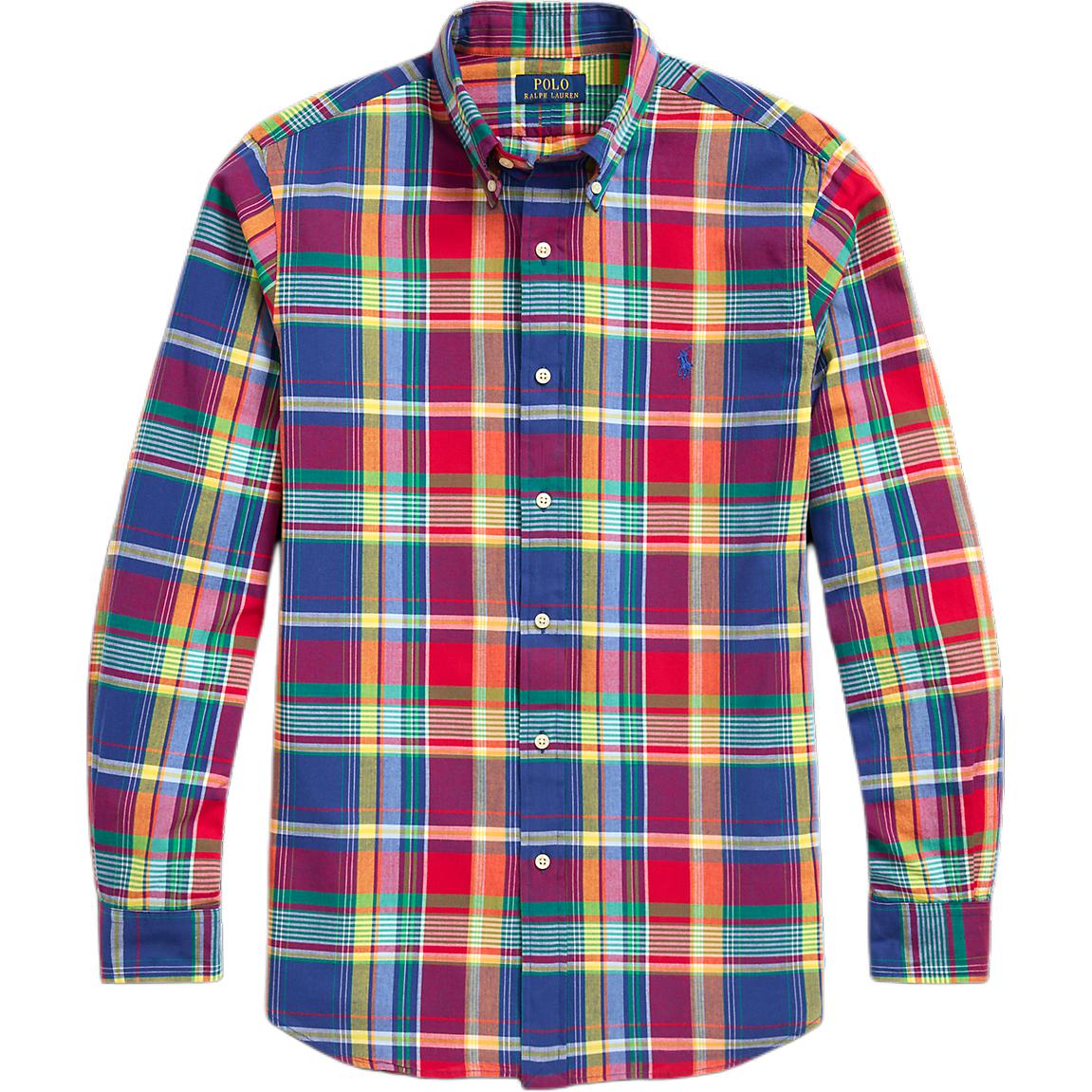 

Polo Ralph Lauren Клетчатая рубашка на пуговицах с отложным воротником свободного кроя с длинными рукавами для мужчин рубашки Красный MNPOWOV16823430-400 L