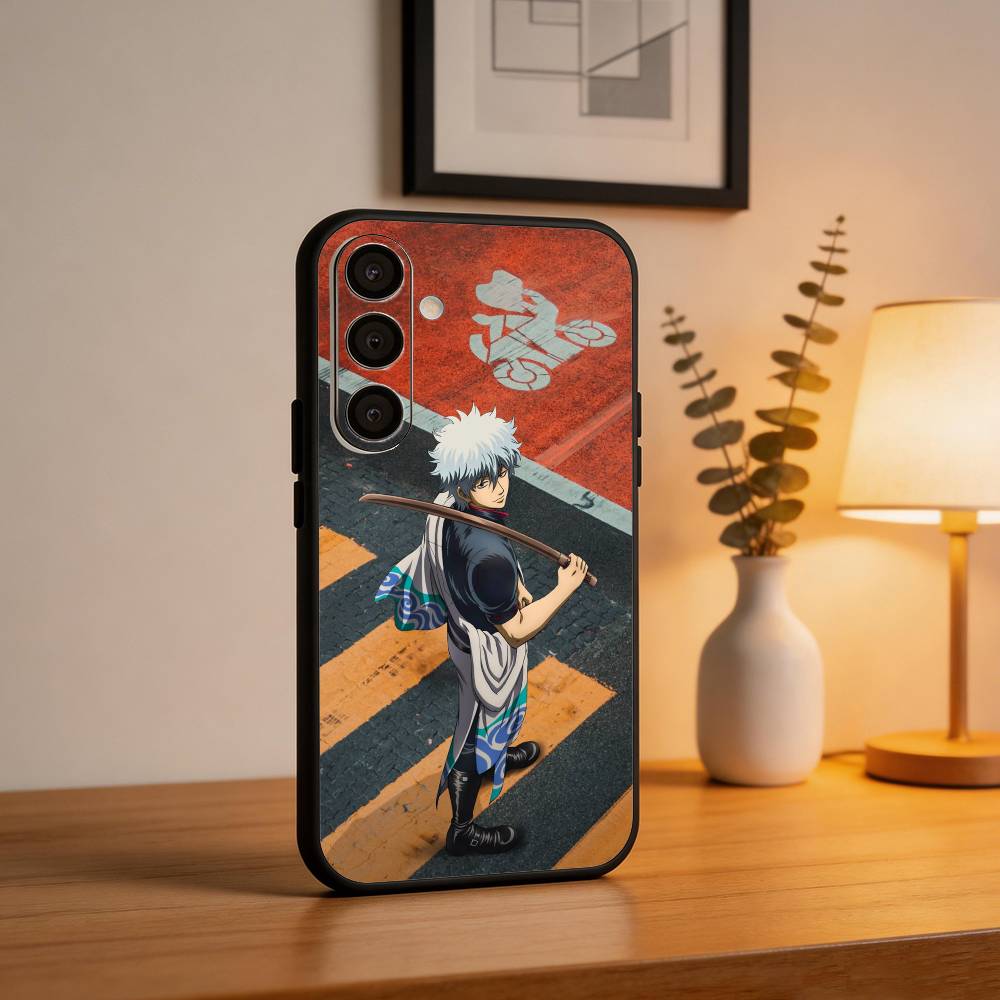 Gintama-Sakata Gintoki Phone Case For Samsung A73,A21s,A22,A31,A32,A52,A53,A71,A80,Soft Black Shell