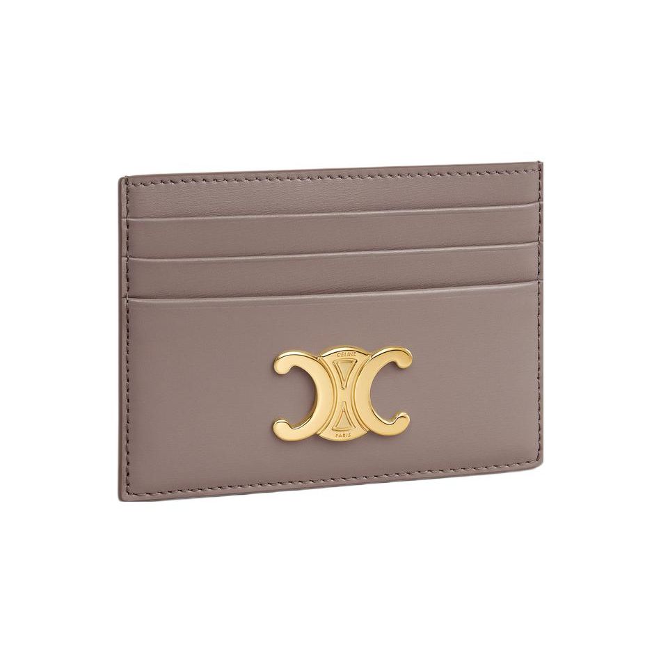 Celine Triomphe Calfskin Card Holder Women Accessories Gravel-Grey 10L833DPV-10BL