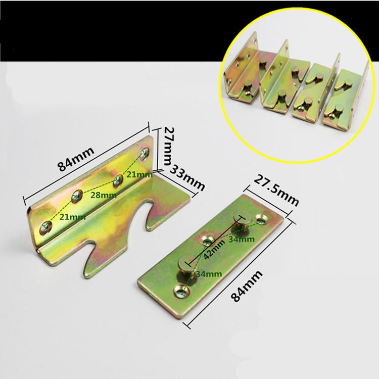 4pair Metal Bed Bracket Hinge Fastener Wood Board Connector for Bed Fixed Corner Bed Beam Support Furniture Hardware Fittings