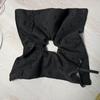 Gray Bow Square Large Hair Tie - Women's Ponytail Hair Accessory, Gentle on Hair