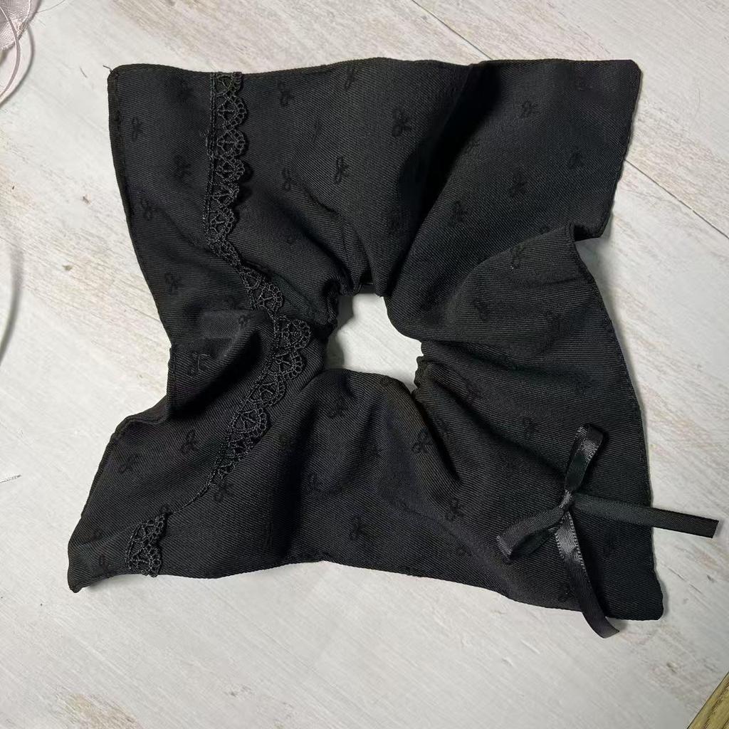 Gray Bow Square Large Hair Tie - Women's Ponytail Hair Accessory, Gentle on Hair