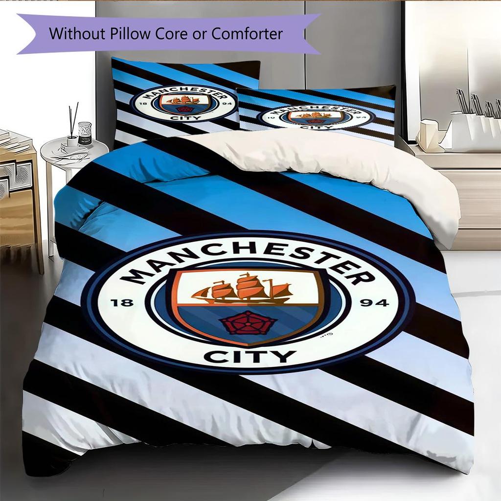 City Team Bedding Quilt Set Quilt Cover Pillowcase Home Decoration Birthday Gift (1 * Duvet Cover + 2 * Pillowcase, Without Core)