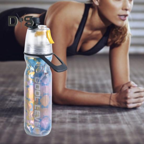 500ML Sports Water Bottle Insulated Bike Water Bottle with Spray Mist Portable Leak-Proof Cold Water Bottle for Gym Cycling Climbing