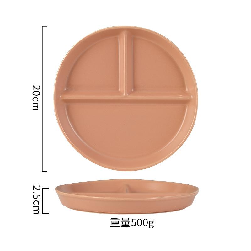 For One Person Ceramic Grid Plate Snack  Internet Celebrity Ins Children's Baby  Onion Ginger Garlic Multi-part Tray