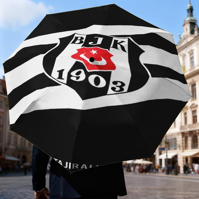 Besiktas Crest Legacy 1903 Umbrella Folding umbrella, automatic umbrella 8-Frame for Travel, camping Use Gift for Halloween Christmas