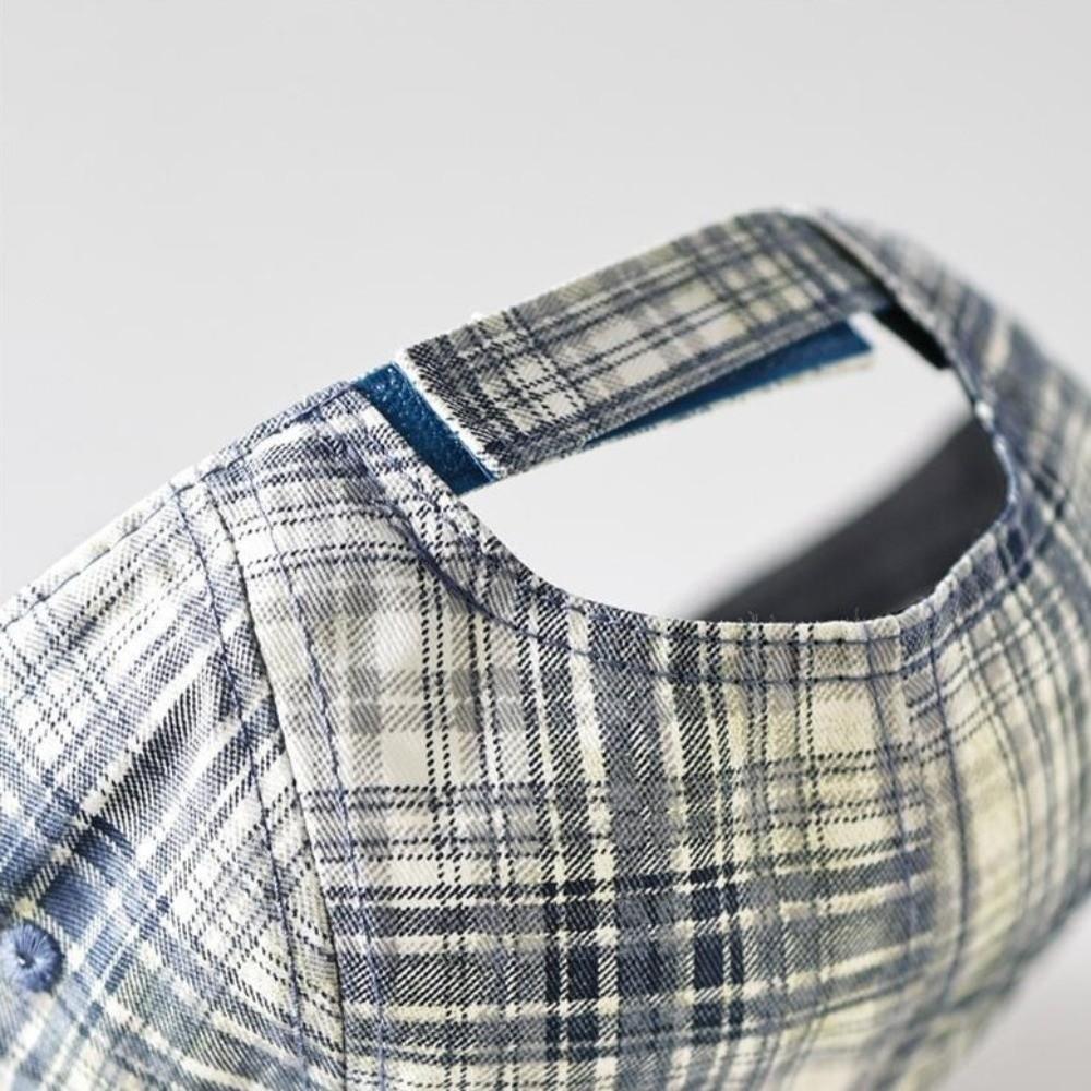Retro Plaid Baseball Hats Breathable Sunshade Hats Fashionable Peaked Caps Men