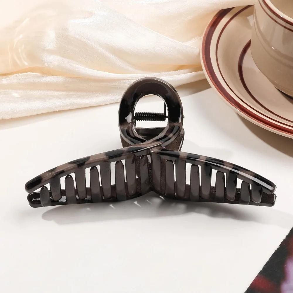 Large Small Leopard Print Hair Claw Clip for Women Thick Hair Elegant Bowknot Cross Geometric Catch Clamp Hairgrip Accessories