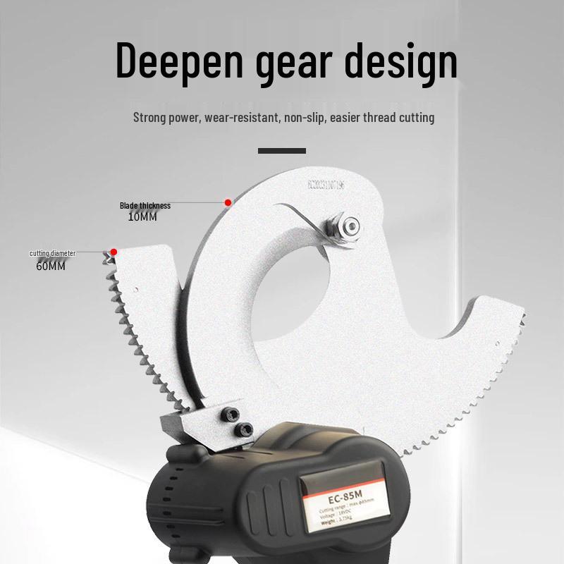 Rechargeable Portable Electric Ratchet Cutter for Copper, Aluminum, Armored Cable, Steel Core, and Stranded Wire