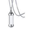 Memorial Jewelry Necklace with High Polish Sturdy Stainless Steel Materials and Glass Pendant for Hair Keepsakes