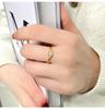 18K Gold Plated Sterling Silver Ring with Round Cubic Zirconia: Retro Palace Style Light Luxury Index Finger Accessory