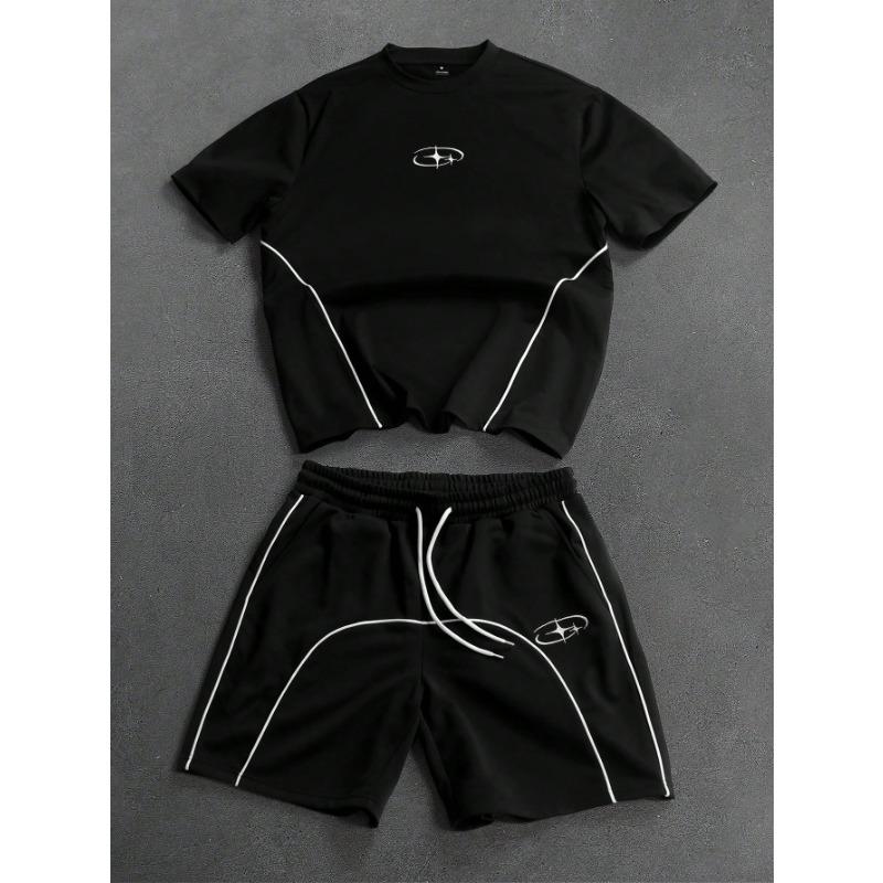 Sommar 2026 Nytt Herrset med Kortärmad T-shirt och Shorts med 3D-mönster - Street Casual Mode Bekvämt och Snyggt