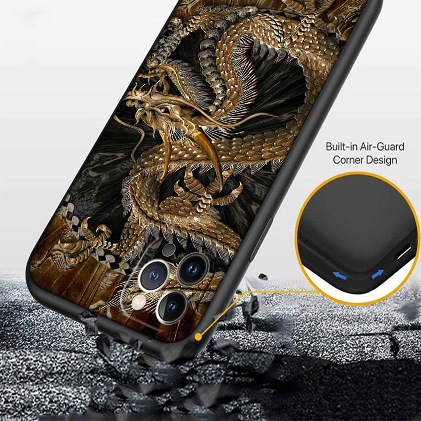 CJ28 Chinese Dragon Phone Case for Samsung Galaxy A11 A12 A13 A15 A52S A53 A55 A56 A70 A71 A72 A73 F06 F16 F56 S10 Plus S10e