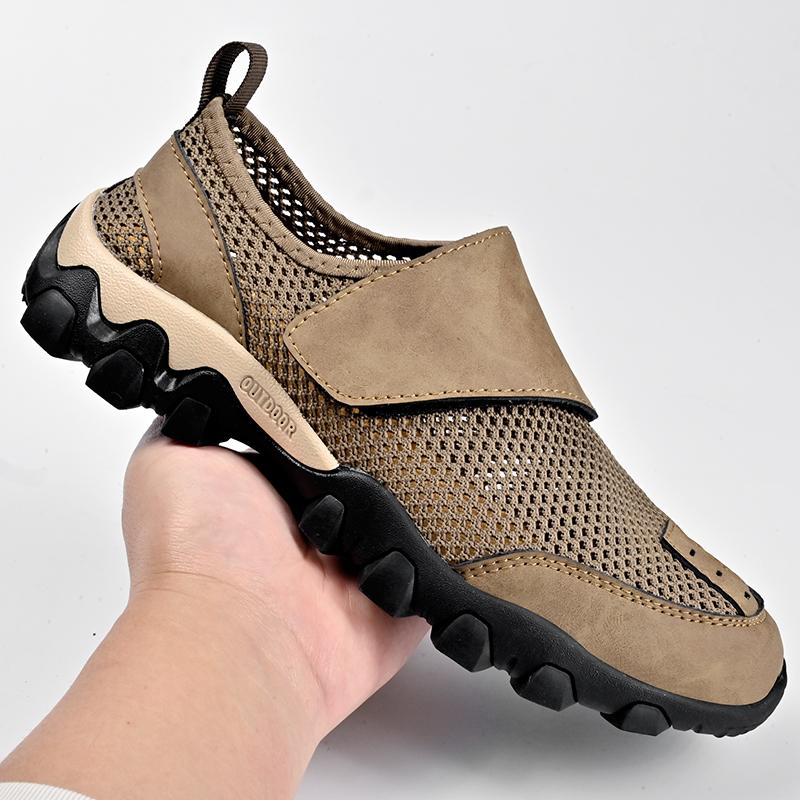 

Модные горячие продажи Мужская повседневная обувь Удобные сетчатые лоферы Универсальные летние кроссовки Ручная работа Мужские кроссовки Дышащая обувь для вождения 46 коричневый