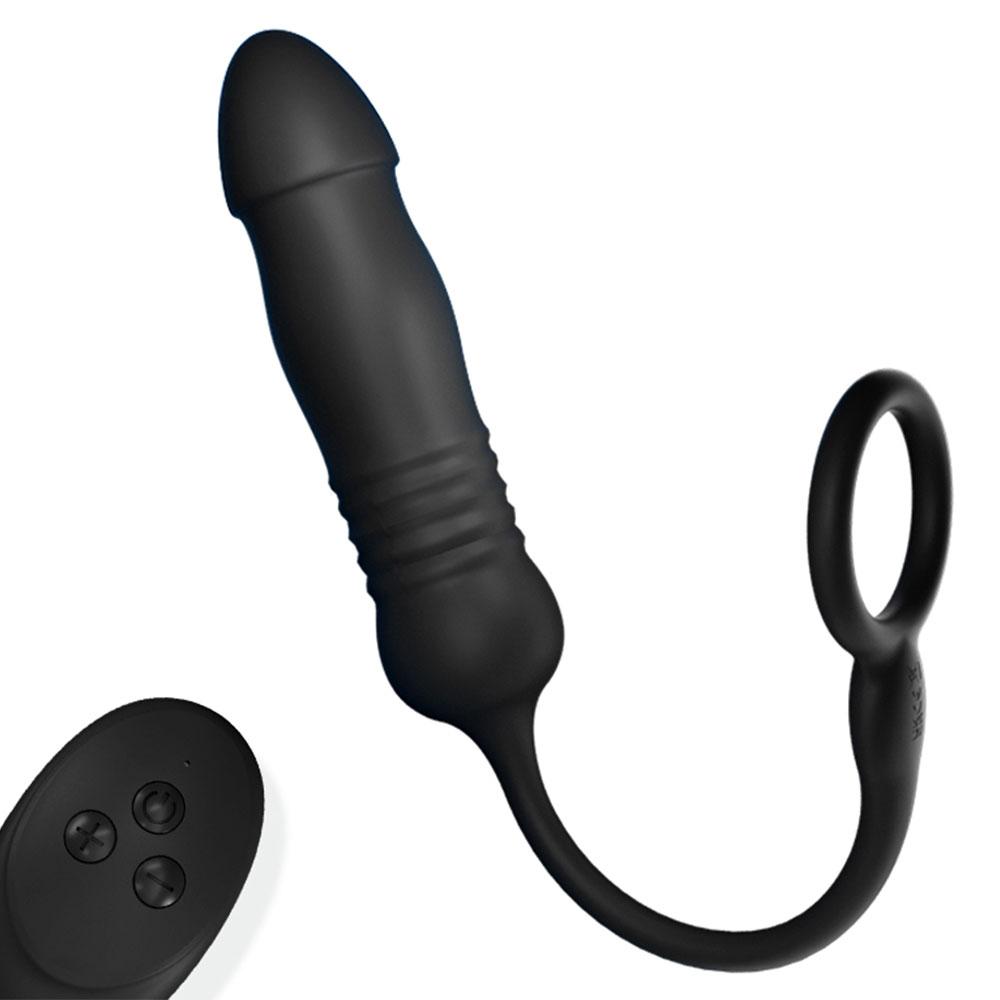 Male Anal Stimulator Exerciser Sperm-locking Ring Delayed Ejaculation Vaginal Extension Vibrator Penis Ring Sex Toys for Couples