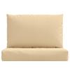 2 Piece Pallet Cushions Beige Melange Fabric