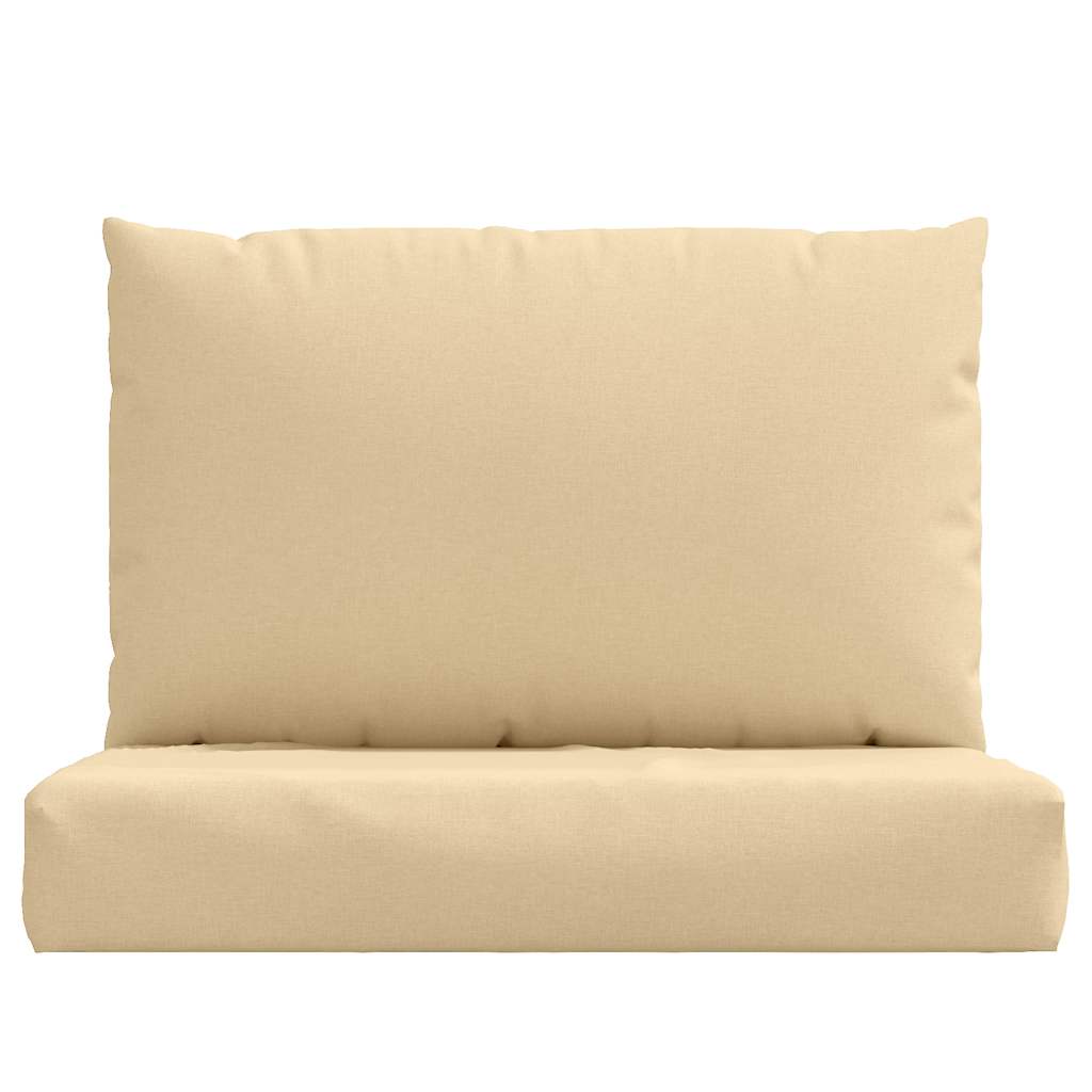 2 Piece Pallet Cushions Beige Melange Fabric