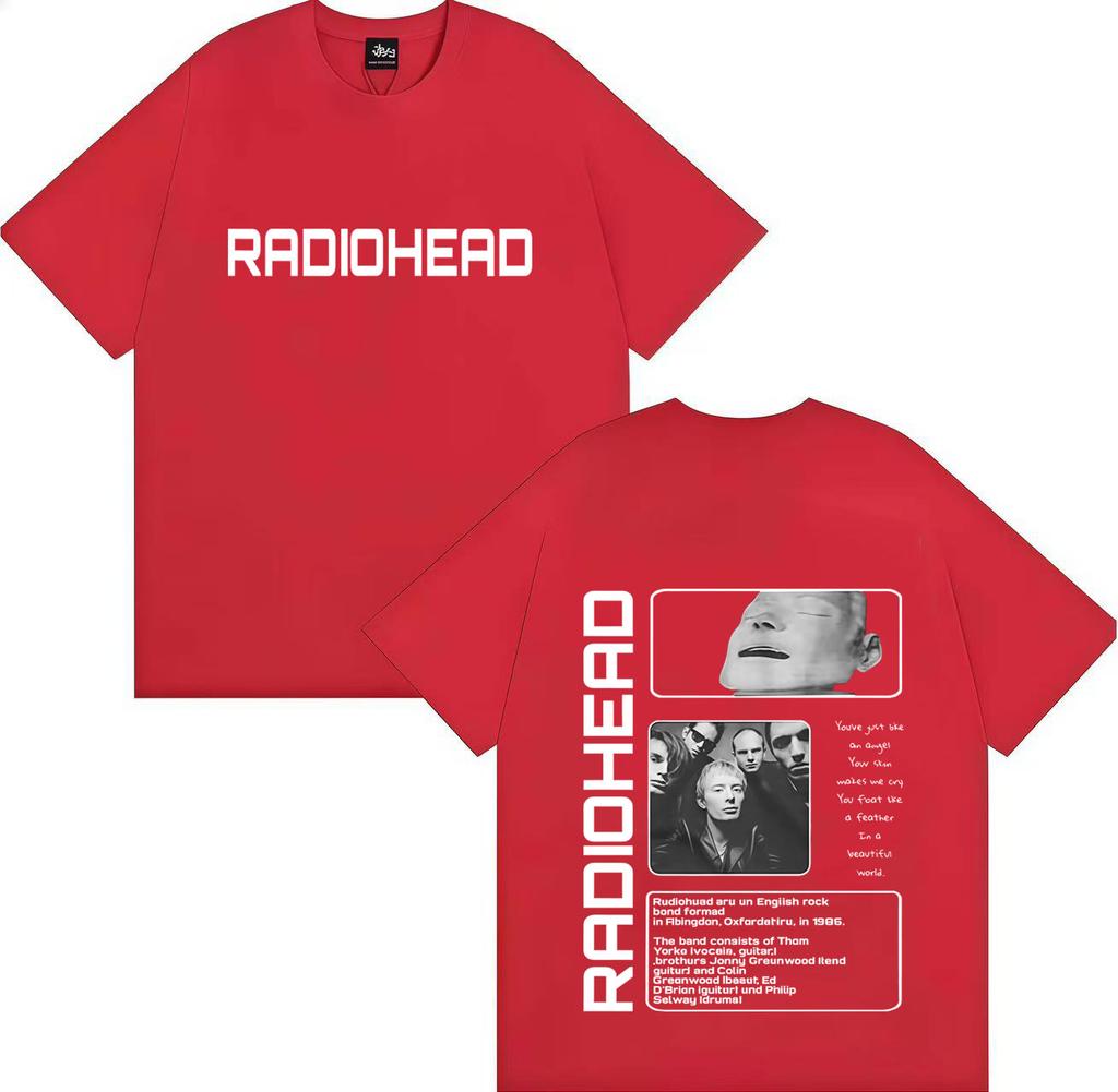 Radiohead Album Graphic Tshirt for Unisex and Women Fashionable Hiphop Tshirt 2025 Summer Pure Cotton 100 Printed Tshirt