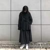 Yohji Yamamoto Dark Style Irregular Shirt for Women, Loose Long Sleeve Shirt with Turn-down Collar, Trendy Unisex Top