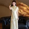 Green national style, new Chinese Suzhou long cheongsam, improved young 1011 new women's high-end sense, daily wear
