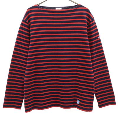 Hergestellt in Frankreich Bordürenmuster Langarm Baskenhemd 3 Rot Damen Gebraucht