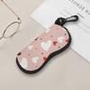 Cute Hearts Pattern Soft Fabric Sunglasses Case, Portable Lightweight Eyewear Pouch, Protective Glasses Bag for Women Girls Travel Daily Use