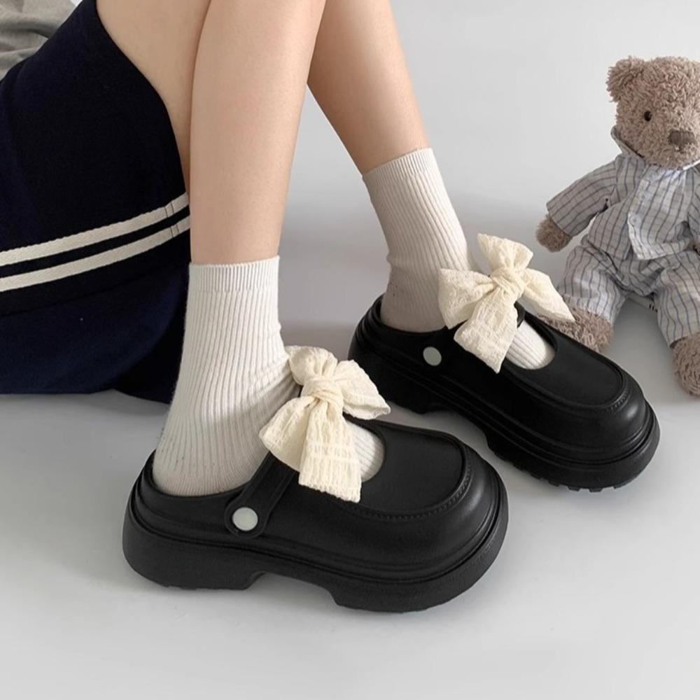 Anti Slip Hollow Sandals Bow Slippers Girls Cute Thick Soled Slippers  Girls