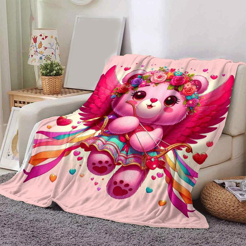 1 Stück Leichte Flanelldecke mit Bärenmuster, Bequeme und Warme Decke, für Camping, Schlafsofa, Couch, Büro, zu allen Jahreszeiten