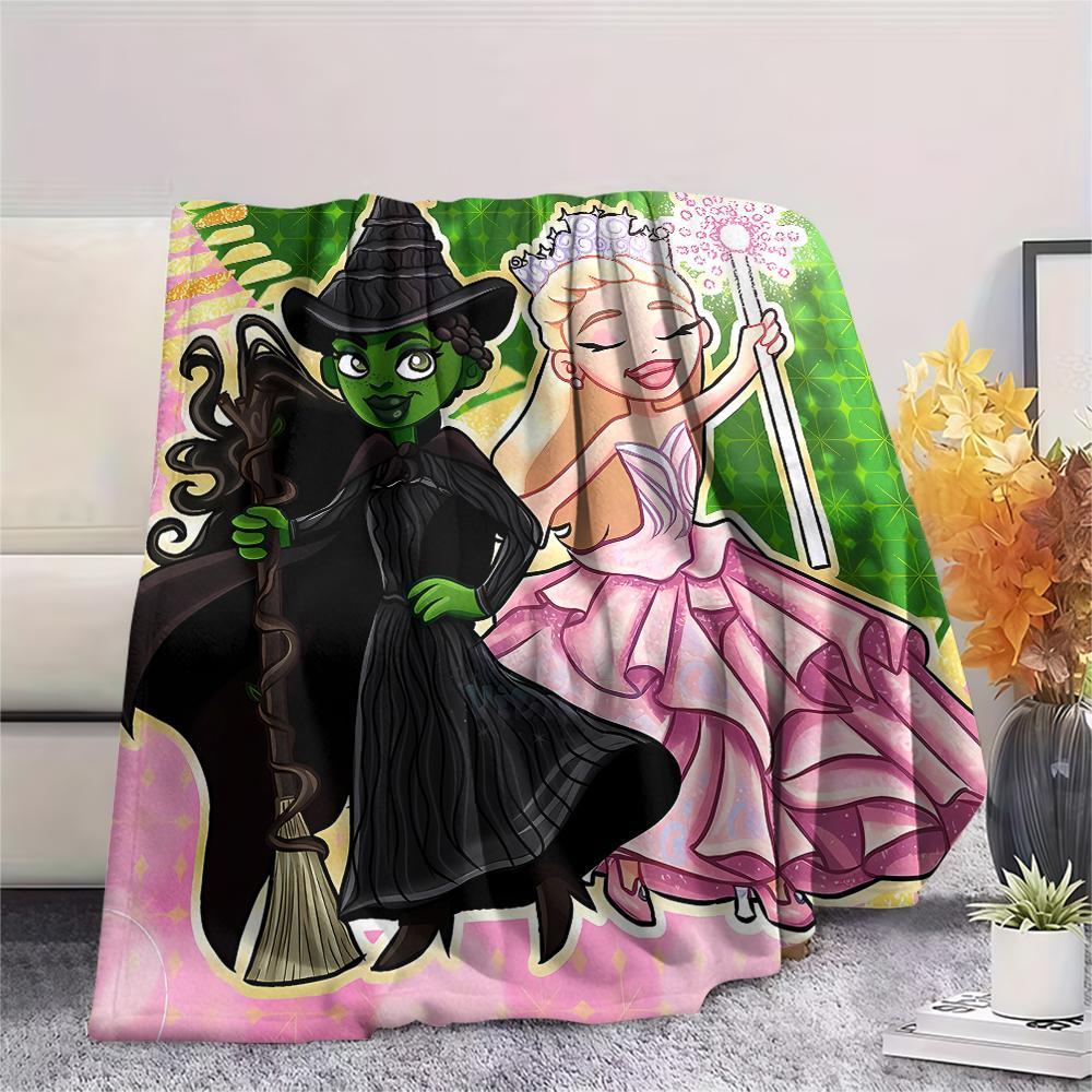 1PC Wicked Print Flannel Blanket, High quality All Seasons, Home Decor, Warmth and Comfort, Perfect for Christmas Gifts