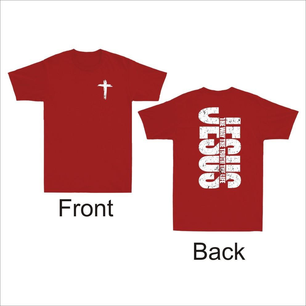 Jesus The Way The Truth The Life Christian Cross Religious Bible Unisexs Tshirt