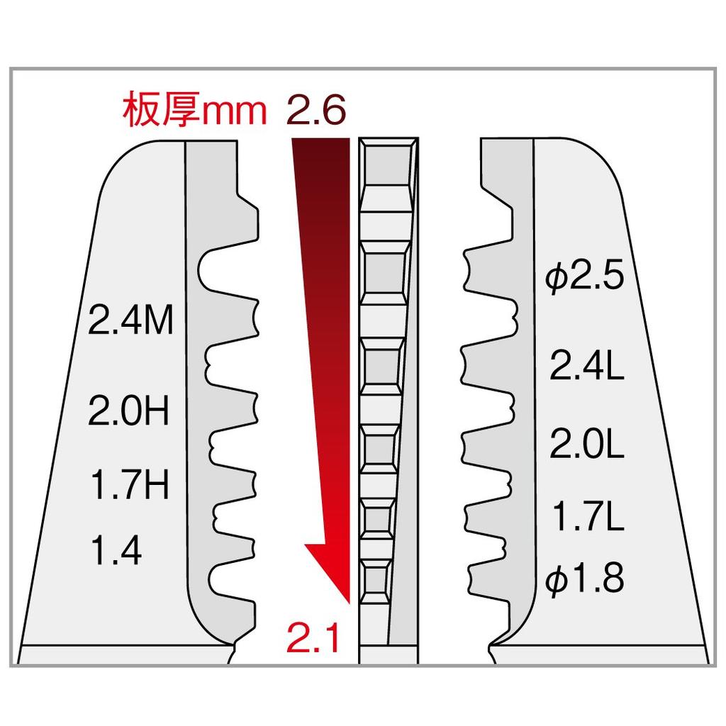 HOZAN Crimping Tool (for open barrel type contacts) Crimping pliers Die section has stepped thin finish AWG#28~#14 P-706