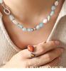 Bohemian Light Luxury Freshwater Pearl & Blue Natural Stone Necklace