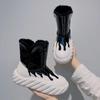 Winter New Women's Plus Fleece Fashion Color Matching Snow Boots New Thick Warm Cotton Shoes Waterproof Mid-Calf Boots 35-40