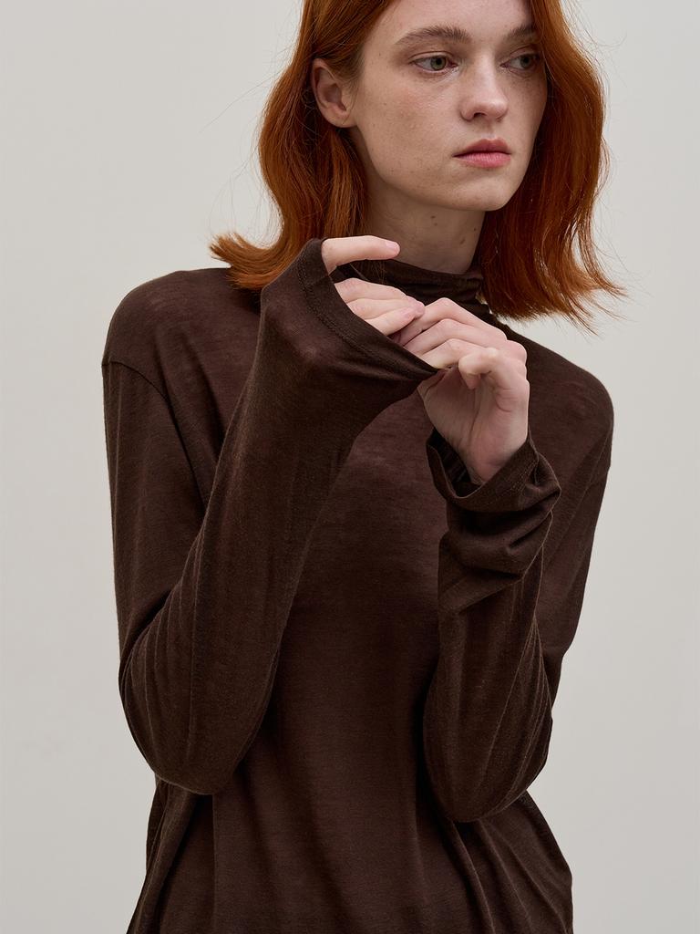 Haebeuaenhaebeu Turtleneck Tencel Wool T-Shirt_6 Color