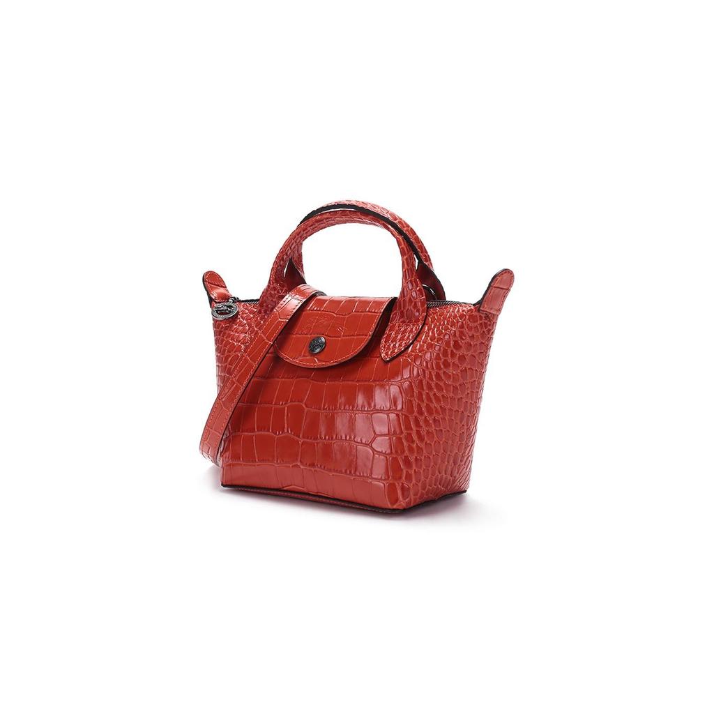 Longchamp Le Pliage Cuir XS Leather Tote Bag Mini Women Handbags Orange 1500HVC017
