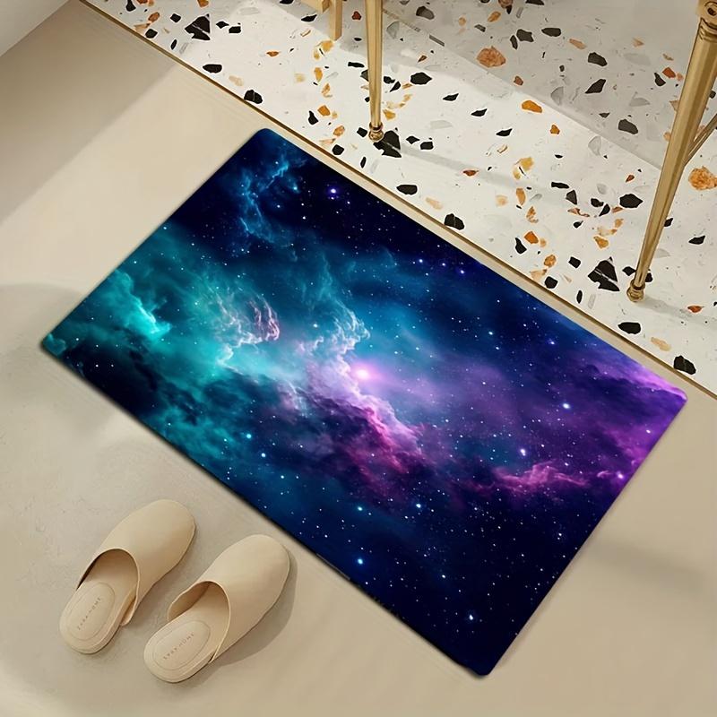 VIKAMA Flannel Starry Sky Pattern Comfort Rug Non-Slip And Machine Washable Living Room And Bedroom Rug Home Decor