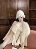 2026 Winter Fashion Women's Thick Knit Cardigan with Fox Fur Collar