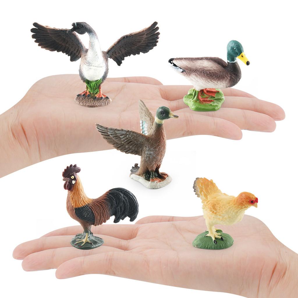 Detailed Pvc Models Of Farm Poultry Ducks Geese Roosters And Hens For Educational Play