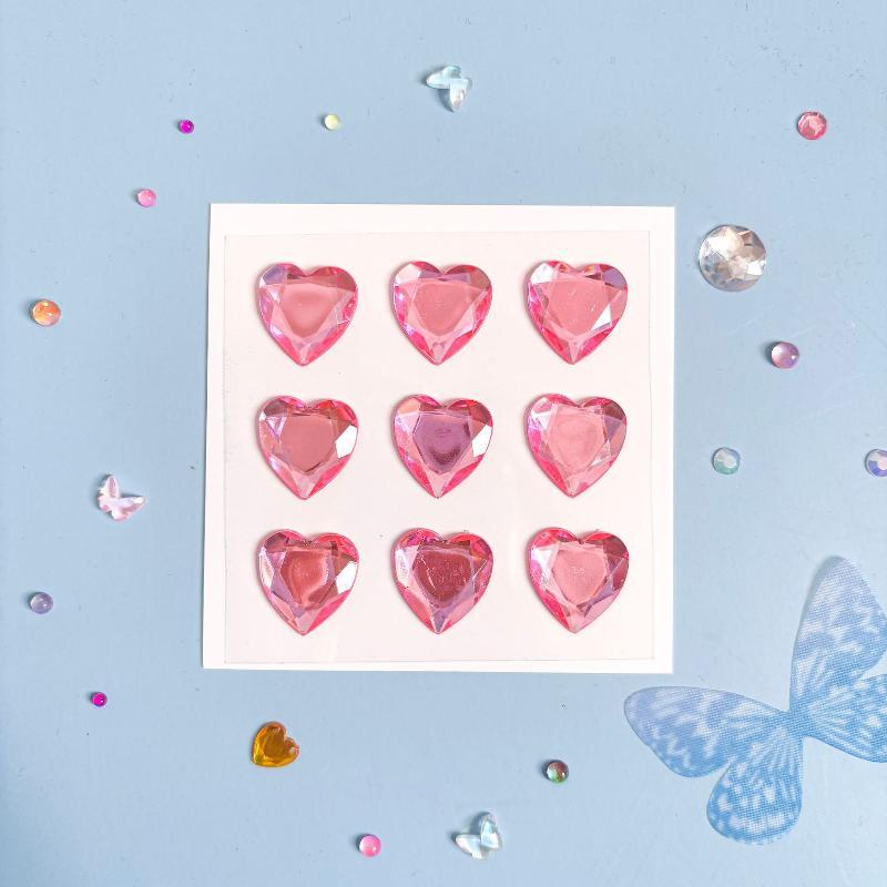3D Heart Diamond Sticker Crystal Diy Handmade Material Desktop Decoration Phone Case Camera Kawaii Stickers Cup Laptop Decor