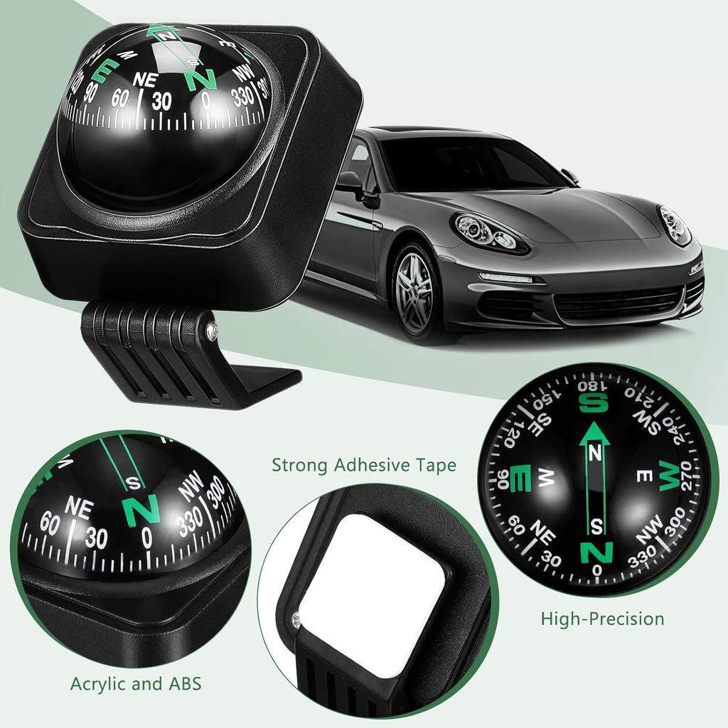 Bússola de Bola iplusmile para Painel de Carro, Bússola Automática Ajustável para Painel, Acessórios Universais Navegação Precisa para Barco Carro Caminhão SUV Marítimo