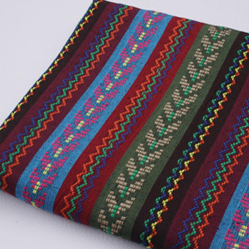 100x150cm Ethnic Style Cotton Linen Fabric Textile Patchwork Sofa Cover Pillow Hotel Bar Tablecloth Curtain Decor Craft