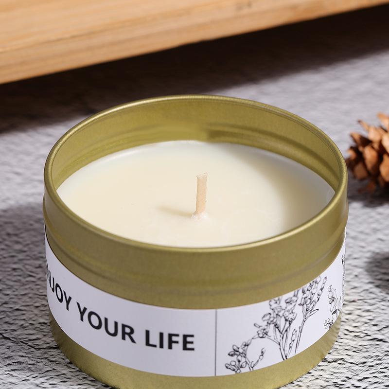 Creative New Golden Iron Can Aromatherapy Candles for Household Ins Soy Wax Essential Oil Fragrance Candle Souvenir