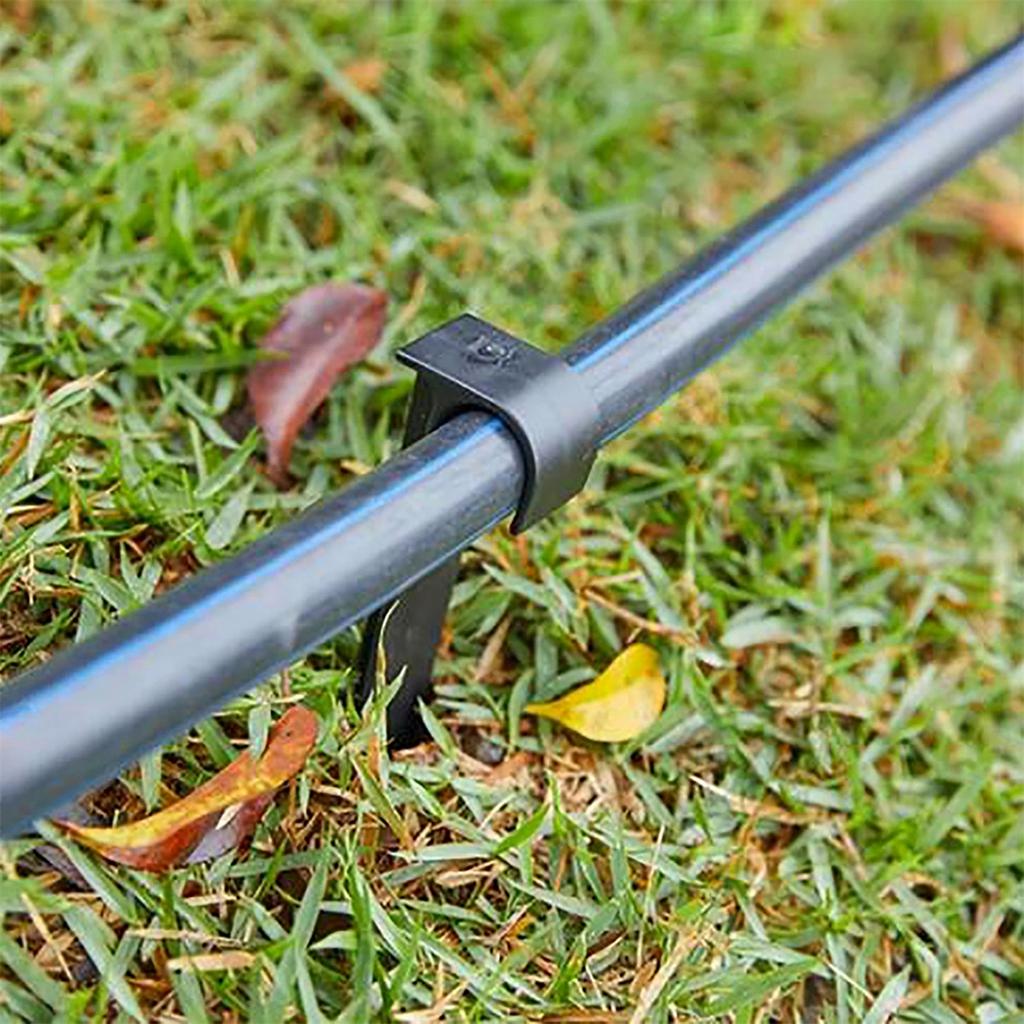 DN16mm DN20mm PE Pipe Ground Stake C-Type Spiked Garden Lawn Orchard Irrigation Tube Nail to Prevent Pipe Dragging Black 5/50Pcs