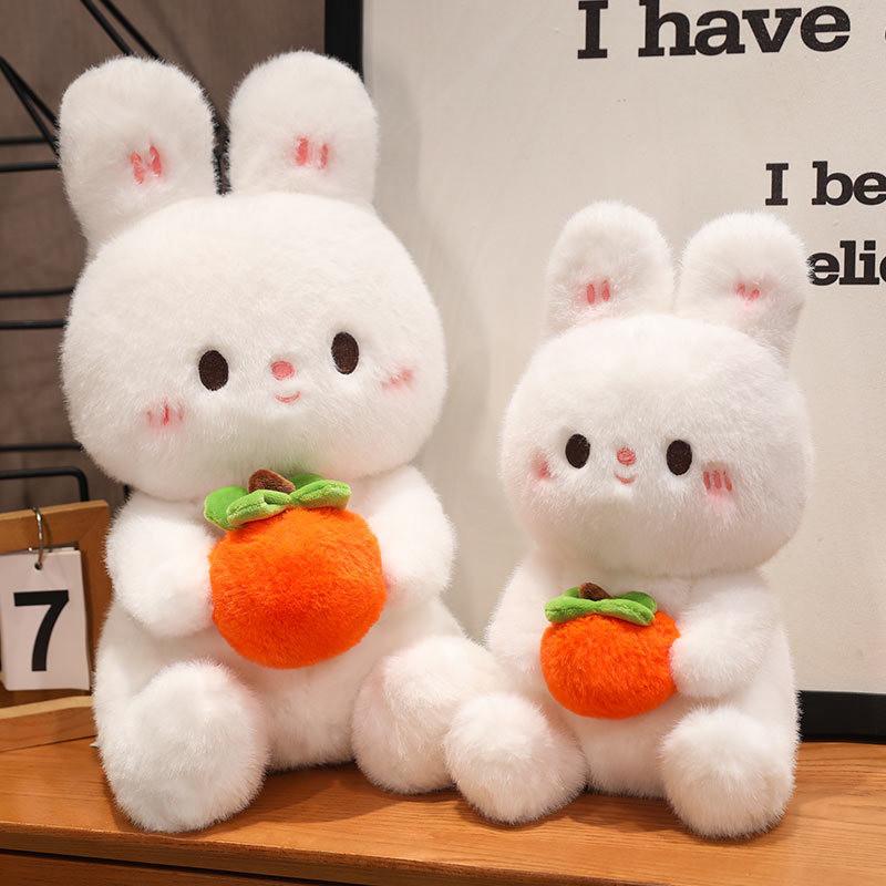 Rabbit Plush Cute Doll With Embracing Persimmon Decorations For Kids Gift