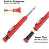 2pcs/Set 2.8mm Carpenter Mechanical Pencil Set with Built-In Sharpener for Woodworking Construction Long-Head Stationery Pencil