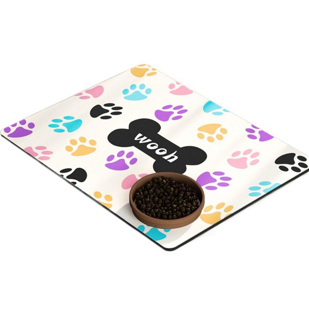 

Non-slip Pet Bowl Pad Absorbent Pet Placemat Practical Dog Feeding Mat For Dogs Cats S-Style G