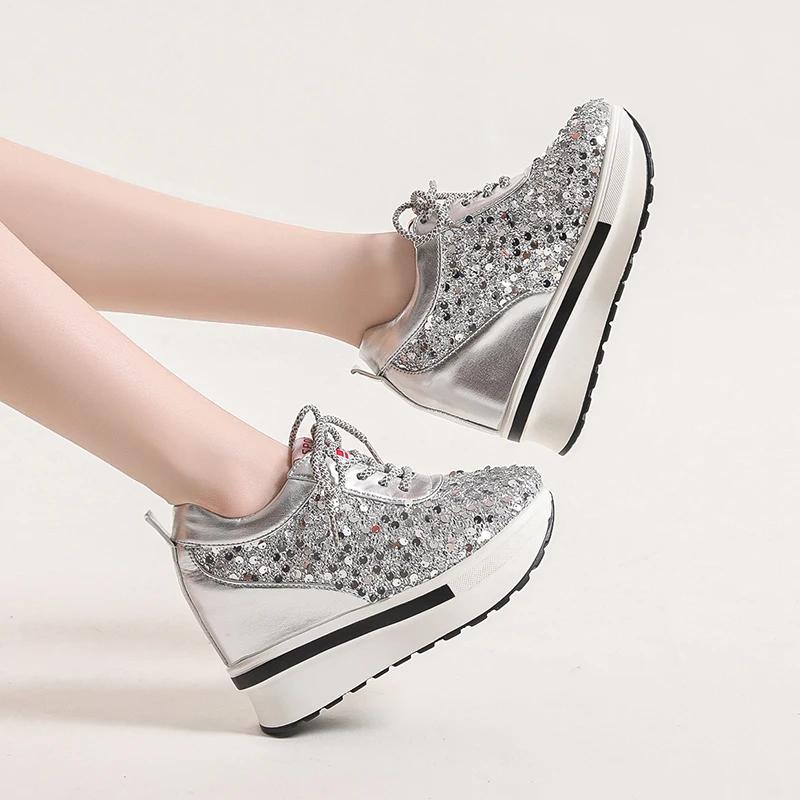 Мода 2024 Весна и Осень Модные Круглые Носки Однотонные Блестки Повседневные — фото 6