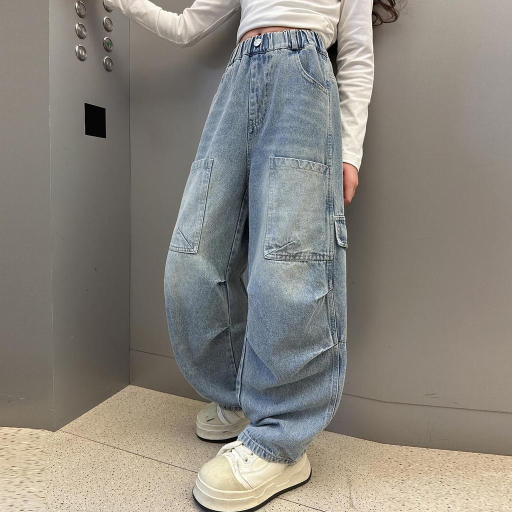 Jeans larghi autunnali per bambina - Nuova collezione 2025 per bambini