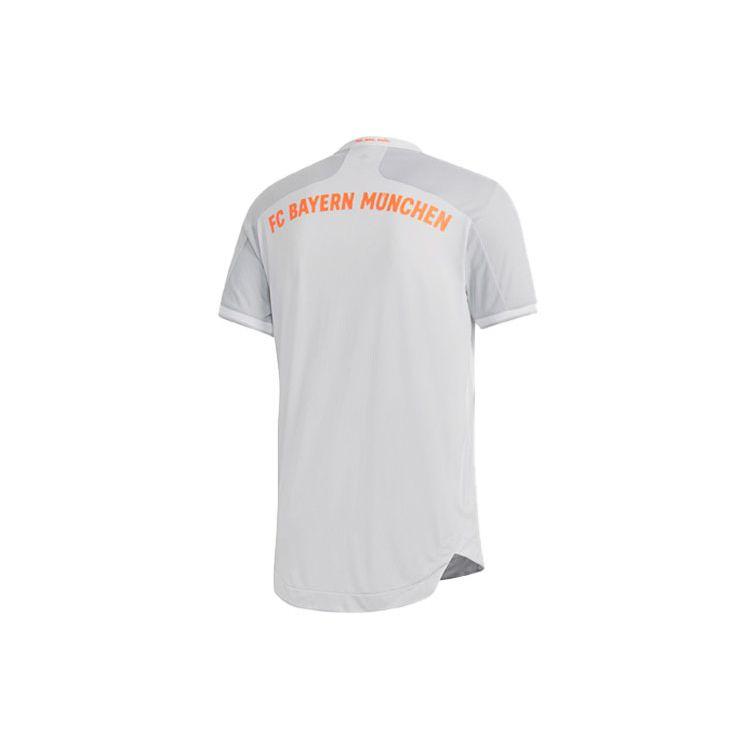 Adidas Fc Bayern Letter Print Short Sleeve Football Shirt 20-21 Season Player Version Men Tops Grey FR4021