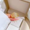 Real Gold Four-Layer Zircon Fashion Ring Opening Adjustable Simple Jewelry Japanese Ring Couple Ring